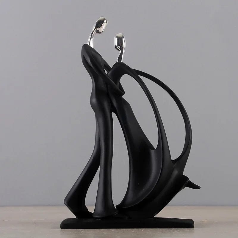 BallroomDance Silver Nordic Art Dancing Couple Resin Figure Ornaments Figurines Home Decoration Accessories for Living Room Ornaments for Home Decor