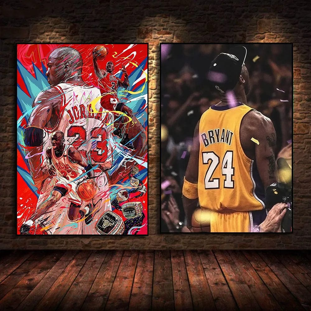 Basketball Star Posters Ball King Kobe James Frameless Painting Living Room Background Wall Decorations Home Decor Souvenir Gift