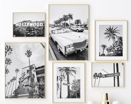 Beverly Hills Hotel Black and White Retro Poster 80s Prints Posters Vintage Home Room Bar Cafe Decor Aesthetic Art Wall Painting
