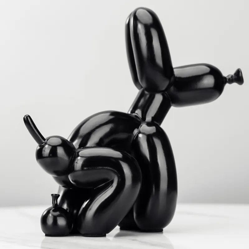 black-22cm Creative Poop Balloon Dog Statue Home Decoration  Modern nordic Cute Animal Resin Art Sculpture Crafts Desktop Decors Ornaments