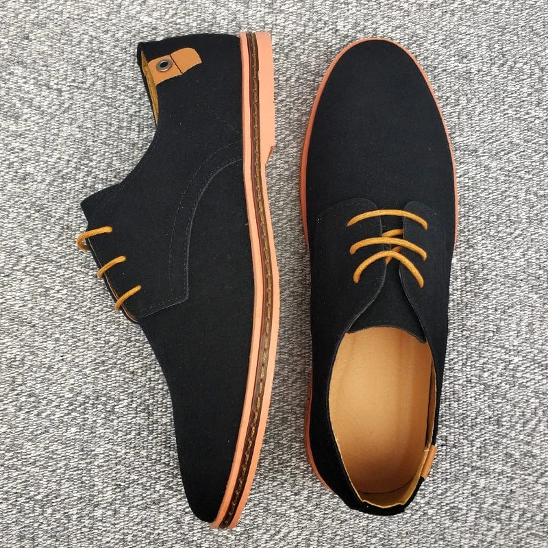 Black / 39 2020 Spring Suede Leather Men Shoes Oxford Casual Shoes Classic Sneakers Comfortable Footwear Dress Shoes Large Size Flats