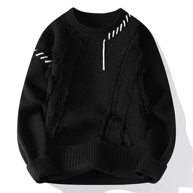 Black / Asia M(165cm-50kg) Autumn Winter Warm Mens Sweaters Fashion Turtleneck Patchwork Pullovers New Korean Streetwear Pullover Casual Men Clothing