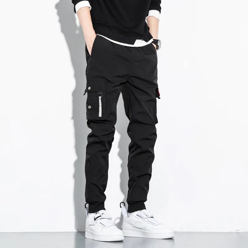 Black / M (45-53KG) Camouflage Cargo Pants Men 2023 New Casual Cotton Fashion Multi-Pocket Joggers Male Sweatpants Slim Fit Plus Size Trousers Men