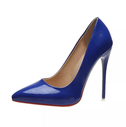 blue / 35 Fashion High Heels Women's Shoes 12cm Thin Stiletto Pointed Toe