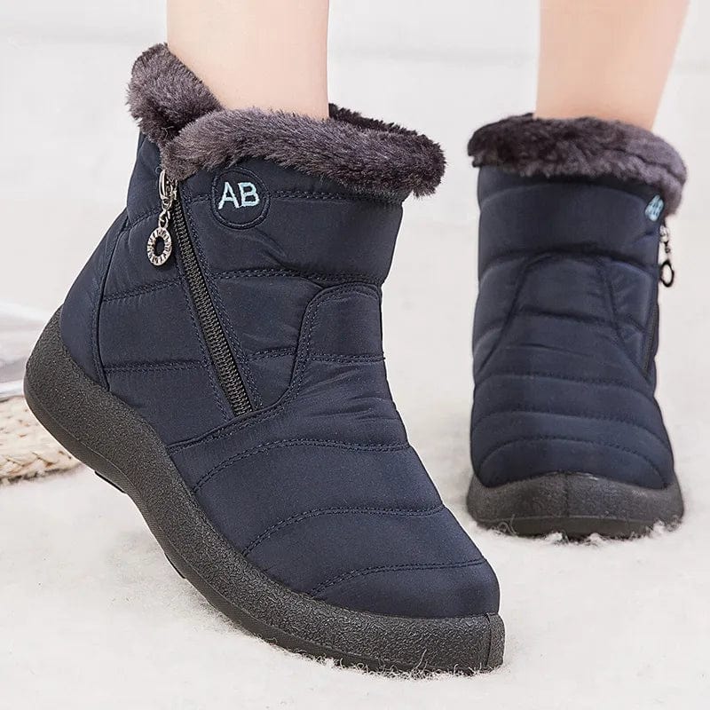 Blue / 35 Luxury Winter Essentials: Waterproof Ankle Boots for Women - Keeping You Warm in Style!