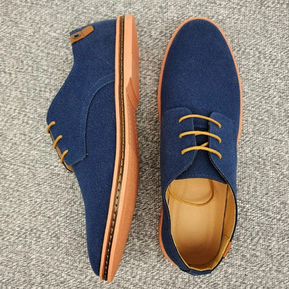 Blue / 39 2020 Spring Suede Leather Men Shoes Oxford Casual Shoes Classic Sneakers Comfortable Footwear Dress Shoes Large Size Flats