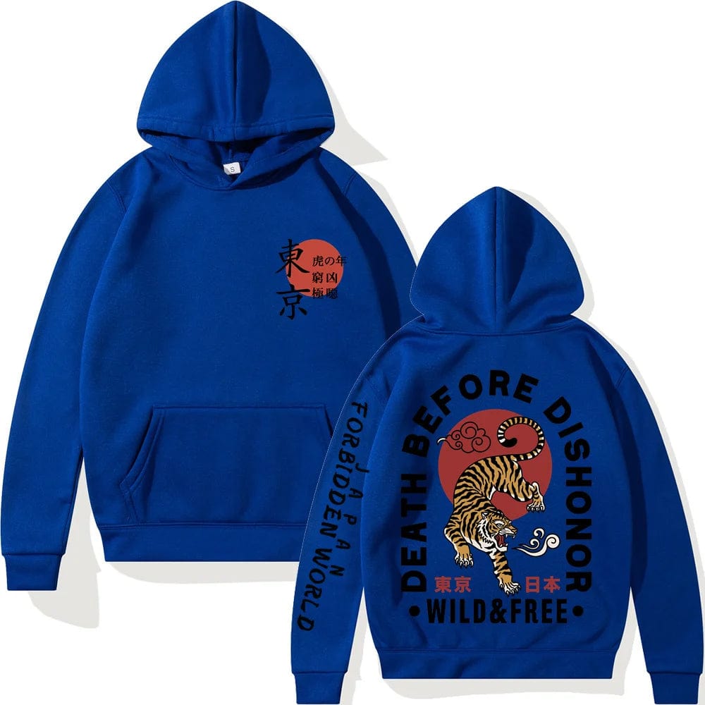 Blue / M nime Tiger Tokyo Revengers Printed Hoodies Hip Hop Sweatshirts Harajuku Long Sleeve Pullover Loose Print Streetwear for Unisex