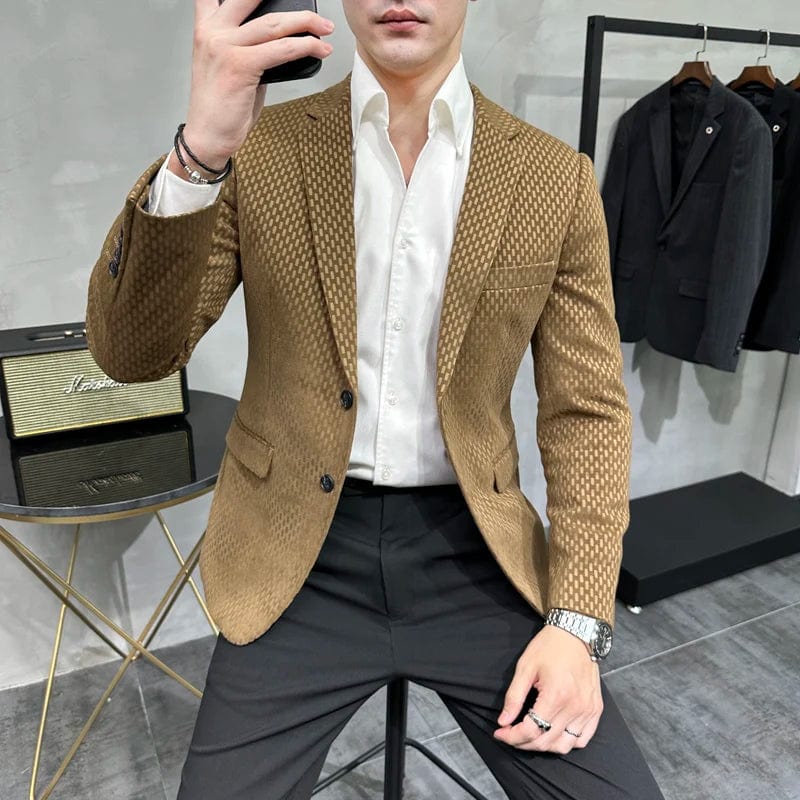 Brand Clothing Men Spring High Quality Business Suit Jackets/Male Slim Fit Solid Color Office Dress Blazers/Man Coat 4XL-M