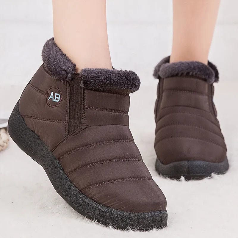 Brown2 / 35 Women Boots Watarproof Ankle Boots For Winter Shoes Women Keep Warm Snow Botines Female 2022 Luxury Zipper Winter Botas Mujer