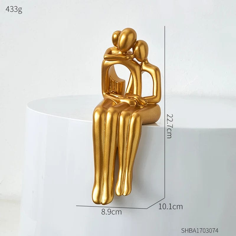 C Modern Golden Abstract Family Sculpture&Figurines for Interior Statue Resin Figure Living Room Decor Gift Decor Home