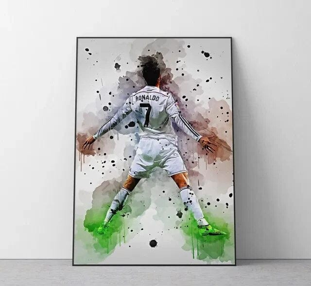 C.Ronaldo 4 / Small - 40X60cm Unframed Football Soccer Legends Vibrant Watercolor Wall Art Posters: High Quality Canvas Painting Prints for Home Decor, Bedroom, and Office