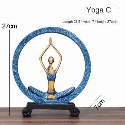 C Yoga Girl Figurine Reading Girl Statue Ornament for Desktop Office Bedroom Living Room Statues Home Decoration Sculptures Gifts