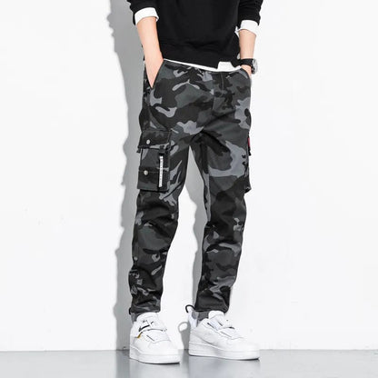 Camo Gray / M (45-53KG) Camouflage Cargo Pants Men 2023 New Casual Cotton Fashion Multi-Pocket Joggers Male Sweatpants Slim Fit Plus Size Trousers Men