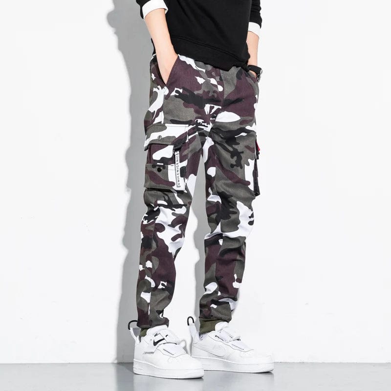 Camo White / M (45-53KG) Camouflage Cargo Pants Men 2023 New Casual Cotton Fashion Multi-Pocket Joggers Male Sweatpants Slim Fit Plus Size Trousers Men