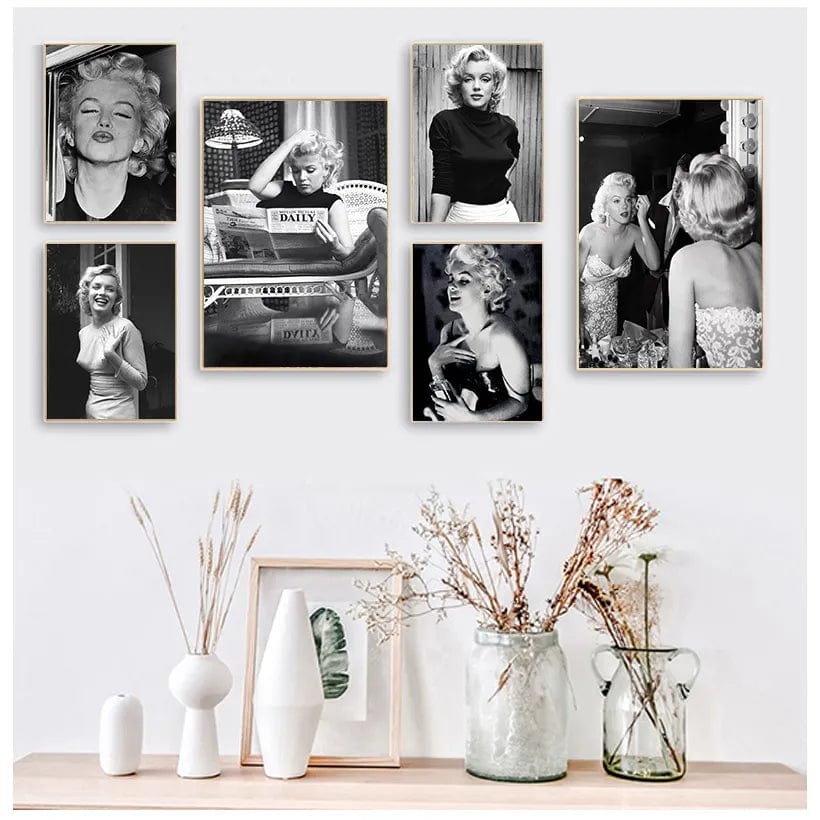 Canvas Marilyn Actor Monroe Paintings Wall Artwork Poster Pictures Prints Nordic Style Home Decor For Living Room Modular Frame