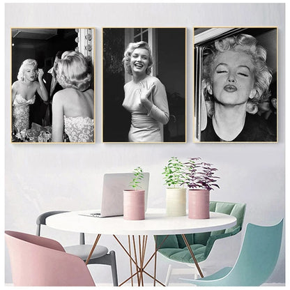 Canvas Marilyn Actor Monroe Paintings Wall Artwork Poster Pictures Prints Nordic Style Home Decor For Living Room Modular Frame