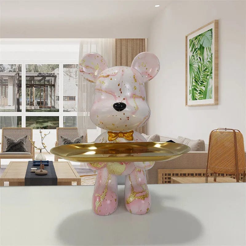 Cartoon Violent Bear Tray Decoration Living Room Multifunctional Storage TrayModern Bedroom Sculpture Desktop Decoration Statue