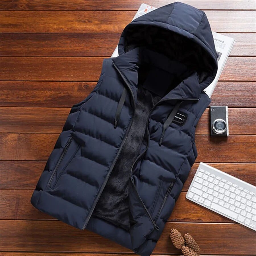 Sleeveless hooded jacket men's hot sale