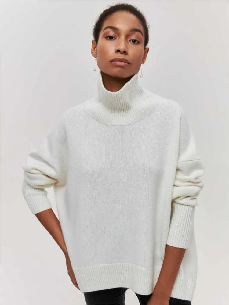 Chic Comfort: Women's Turtleneck Sweater - Solid, Elegant, and Thick for Warmth in Autumn and Winter - Long Sleeve Knitted Pullovers for Casual Sophistication