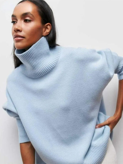 Chic Comfort: Women's Turtleneck Sweater - Solid, Elegant, and Thick for Warmth in Autumn and Winter - Long Sleeve Knitted Pullovers for Casual Sophistication