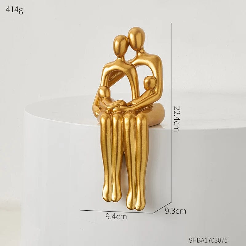 D Modern Golden Abstract Family Sculpture&Figurines for Interior Statue Resin Figure Living Room Decor Gift Decor Home