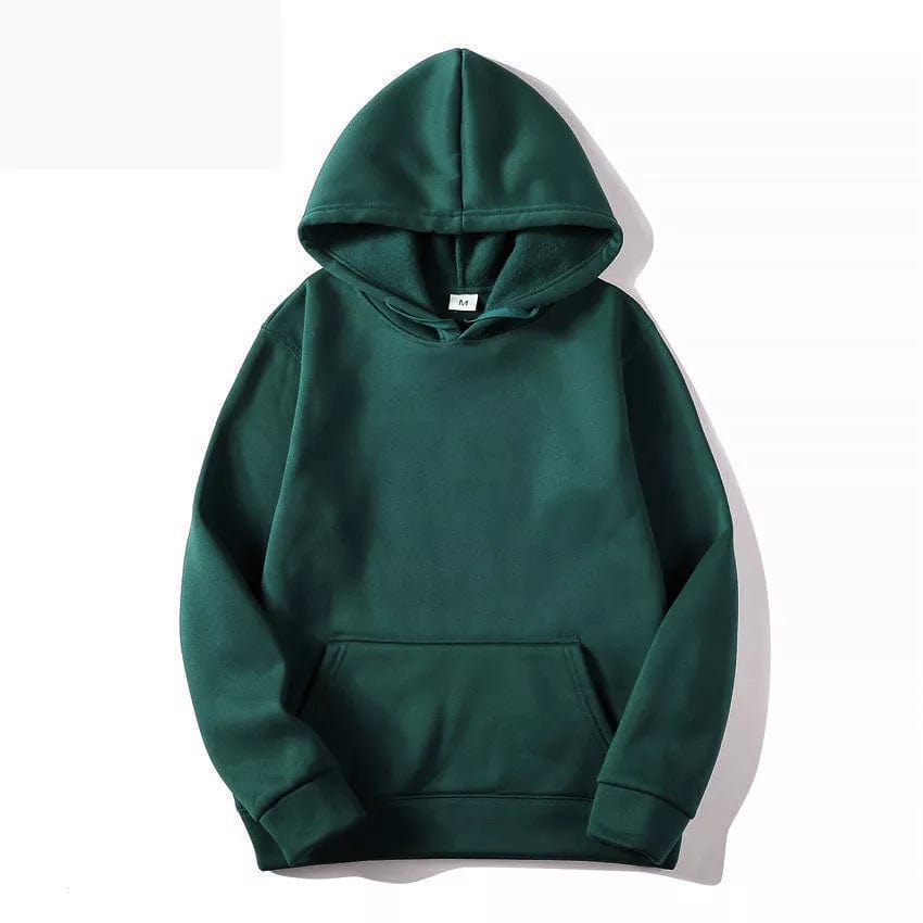 Dark Green / XS Casual Soft Comfort: Stylish Solid Colour Men's Hoodies