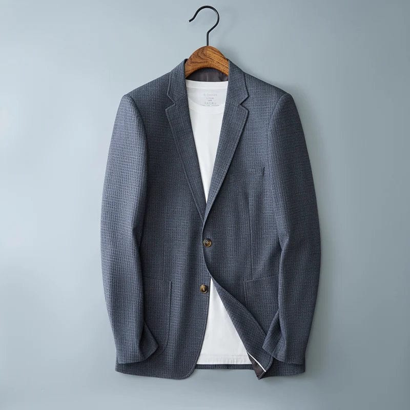 Dark grey / Asian M is Eur XS High Quality Fashion All Fashion Trends Handsome Casual Men's Knitted Fabric Plaid Business Suit  Casual  Four Seasons  Blazers