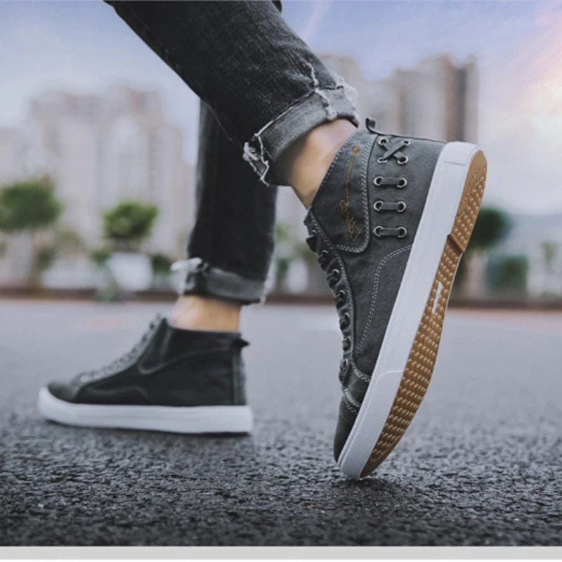 Denim Canvas Shoes Men Sneakers Casual High Top Shoes for Men 2023 New Comfortable Trend Male Vulcanized Shoes Tenis Masculino