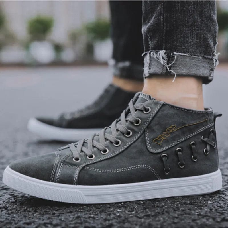 Denim Canvas Shoes Men Sneakers Casual High Top Shoes for Men 2023 New Comfortable Trend Male Vulcanized Shoes Tenis Masculino