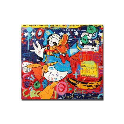 DS040 / 50X50cm No Frame Disney Cartoon Donald Duck Canvas Prints Painting Colourful Graffiti Street Art Posters for Kids Room Cusdros One Piece Decor