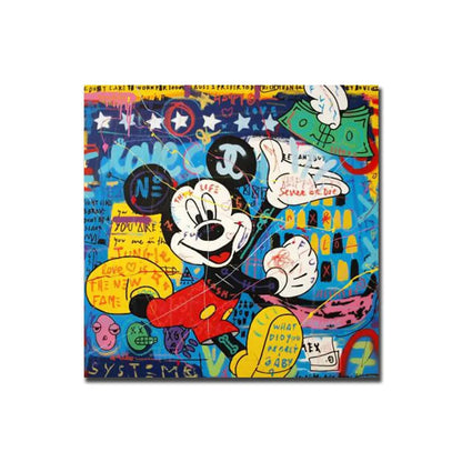 DS041 / 30X30cm No Frame Famous Disney Cartoon Prints Canvas Painting Mickey Mouse Picture Mickey and Minnie Love Poster for Room Home Cusdros Decoration