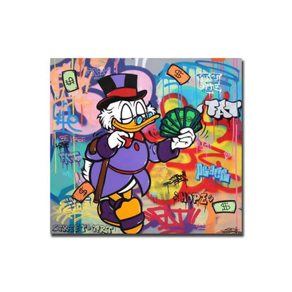 DS126 / 50X50cm No Frame Disney Cartoon Donald Duck Canvas Prints Painting Colourful Graffiti Street Art Posters for Kids Room Cusdros One Piece Decor