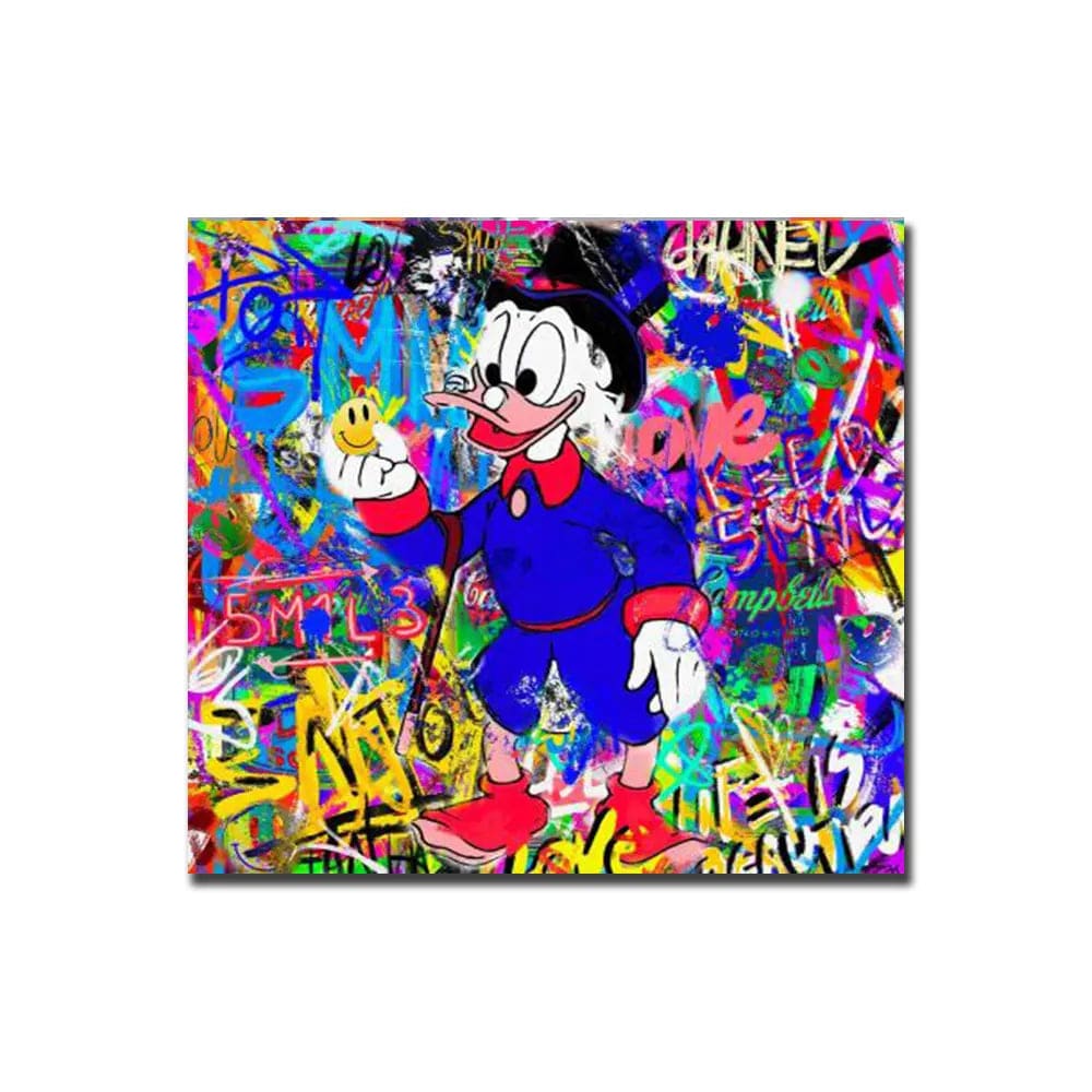DS138 / 50X50cm No Frame Disney Cartoon Donald Duck Canvas Prints Painting Colourful Graffiti Street Art Posters for Kids Room Cusdros One Piece Decor