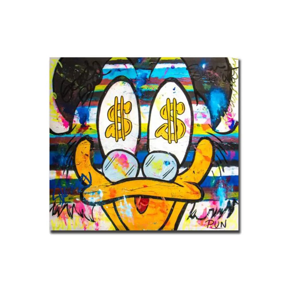 DS146 / 50X50cm No Frame Disney Cartoon Donald Duck Canvas Prints Painting Colourful Graffiti Street Art Posters for Kids Room Cusdros One Piece Decor