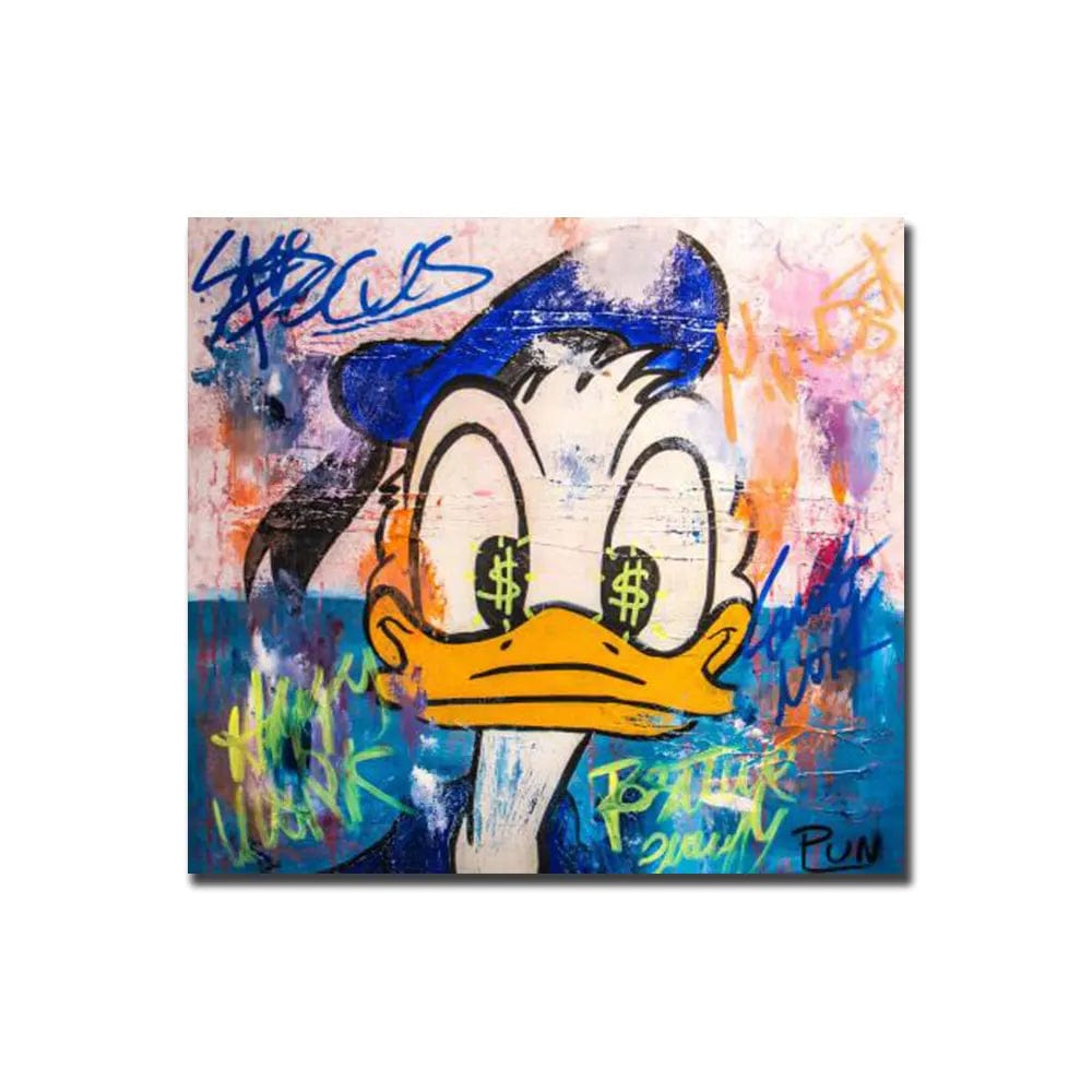 DS150 / 50X50cm No Frame Disney Cartoon Donald Duck Canvas Prints Painting Colourful Graffiti Street Art Posters for Kids Room Cusdros One Piece Decor