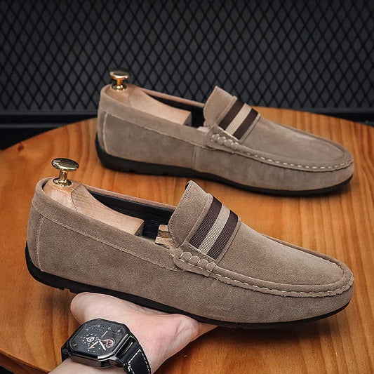 Effortless Style: Spring Suede Loafers for Men - Casual Slip-on Driving Moccasins with High-Quality Comfort for Stylish and Comfortable Walks