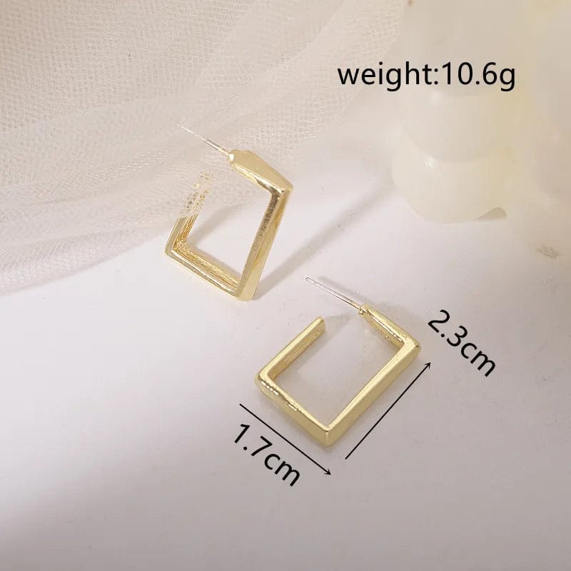 EK5087 Retro Metal Gold Color Multiple Design Stud Earrings for Women