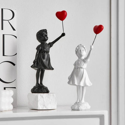 Flying Balloon Girl Statue Sculptures and Figurines Living Room Decor Home Decoration and Table Accessories Desk Accessories2023