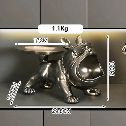 French Bulldog Wine Rack / Book Shelf: Stylish Dog Figurines for Home Interior Decoration and Table Ornaments in Your Living Room