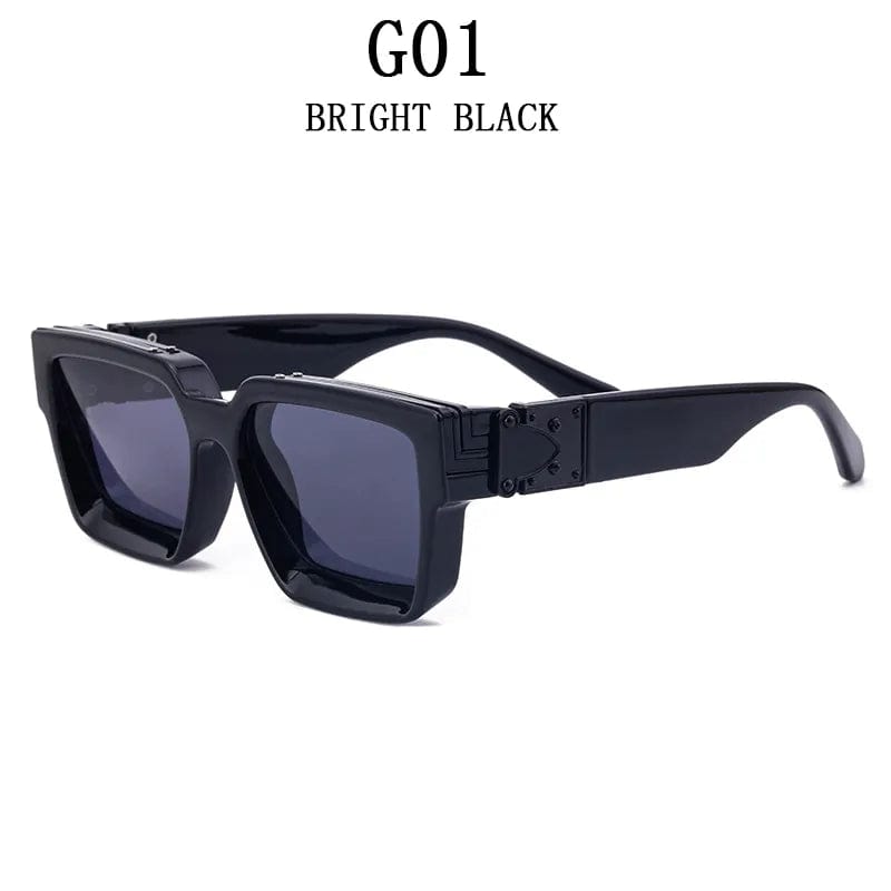 G01 Timeless Opulence: Square Oversized Millionaire Fashion Glasses - Vintage Glamour Luxury Sunglasses for Men