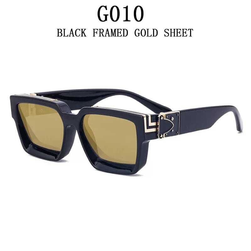 G010 Timeless Opulence: Square Oversized Millionaire Fashion Glasses - Vintage Glamour Luxury Sunglasses for Men