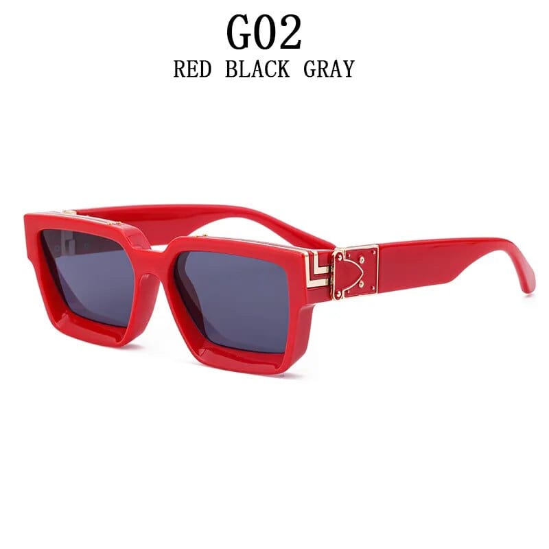 G02 Timeless Opulence: Square Oversized Millionaire Fashion Glasses - Vintage Glamour Luxury Sunglasses for Men