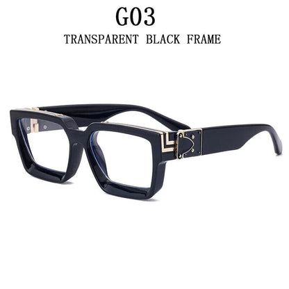 G03 Timeless Opulence: Square Oversized Millionaire Fashion Glasses - Vintage Glamour Luxury Sunglasses for Men