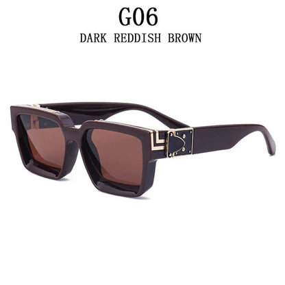 G06 Timeless Opulence: Square Oversized Millionaire Fashion Glasses - Vintage Glamour Luxury Sunglasses for Men