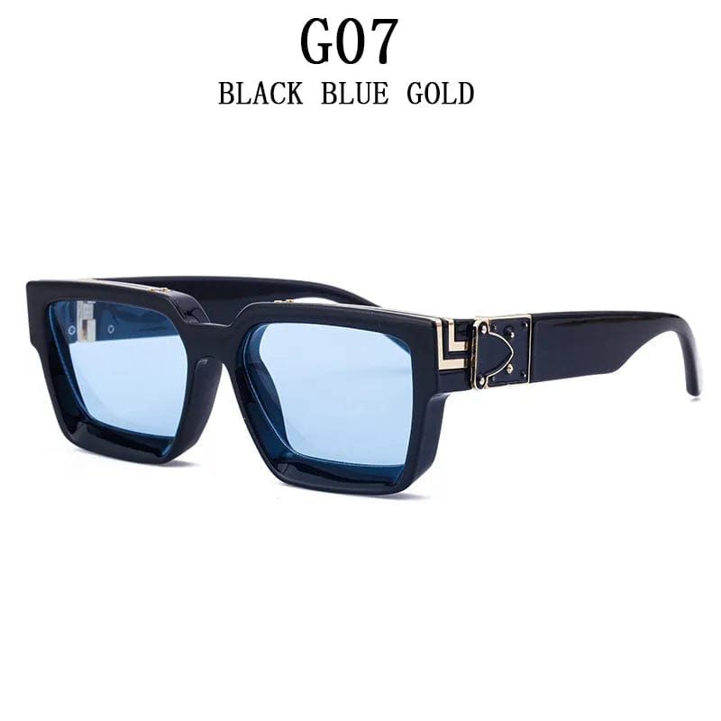 G07 Timeless Opulence: Square Oversized Millionaire Fashion Glasses - Vintage Glamour Luxury Sunglasses for Men