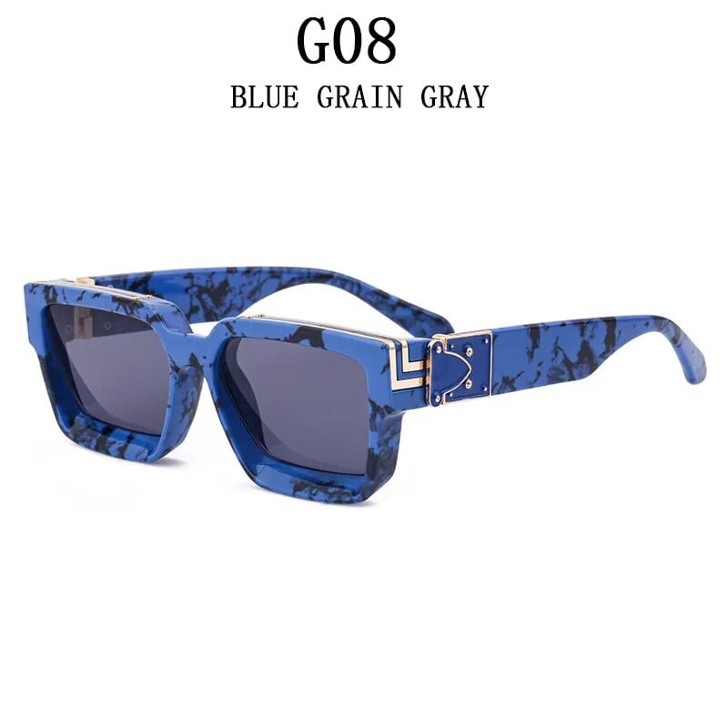 G08 Timeless Opulence: Square Oversized Millionaire Fashion Glasses - Vintage Glamour Luxury Sunglasses for Men