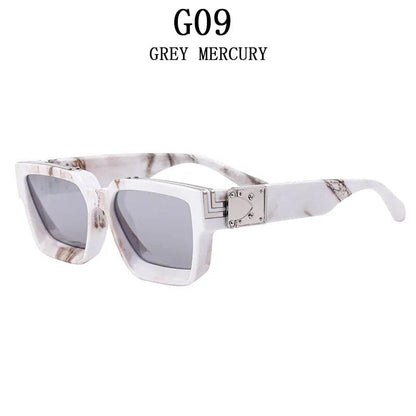 G09 Timeless Opulence: Square Oversized Millionaire Fashion Glasses - Vintage Glamour Luxury Sunglasses for Men