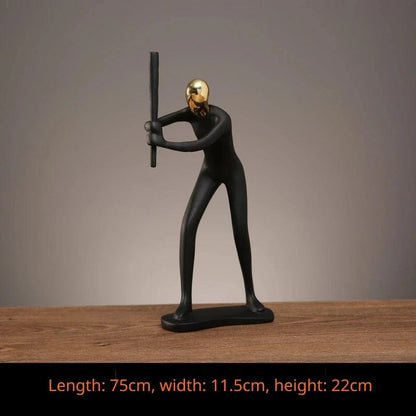 Gold 3 / CHINA Resin Creative Movement Abstract Figure Statue Decoration Personality Home Decoration Living Room Entrance Desk Decoration