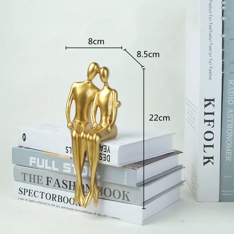 L Resin Figure Sculpture Abstract Golden Man Hollow Crafts Family Couple Decorative Figurines Room Decoration Accessories