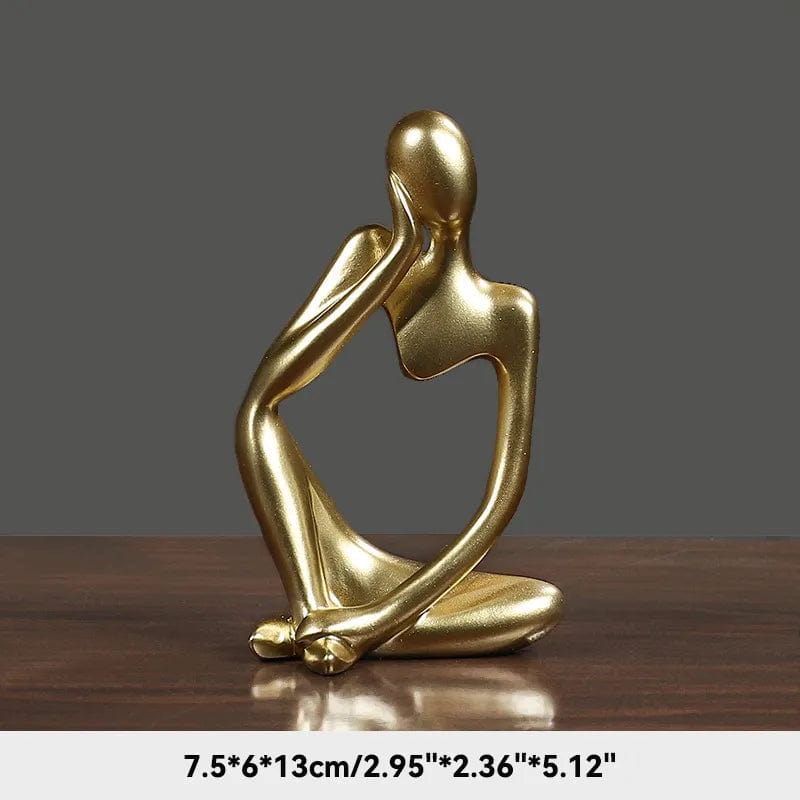 Golden 1 Sand Color The Thinker Abstract Statues Sculptures Yoga Figurine Nordic Living Room Home Decor Decoration Maison Desk Ornaments